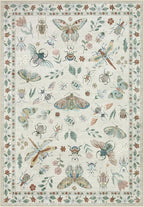 Lahome Insect 9x12 Area Rugs for Living Room Bedroom, Soft Washable Rugs 9x12 Stain Resistant, Ultra-Thin Non-Slip Dining Room Rug Non-Shedding Accent Carpet for Office(9x12ft,Beige)