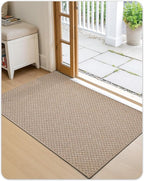 Color&Geometry Oversized Door Mat Non Slip Rubber Backed, 48"x72" Front Door Mat Indoor Outdoor Rug, Dirt Trapper Doormat, Heavy Duty Front Door Rugs, Khaki (Rolled-up NO Creases)
