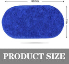 Soft Fluffy Area Rug for Bedroom, Blue Fuzzy Shaggy Oval Throw Rugs for Bedside, Non-Slip Cozy Plush Shag Carpet for Boys Kids Room Nursery Dorm Living Room, 2.6 x 5.3 Feet