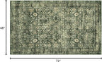 Morebes Area Rug 4x6 Vintage Washable Boho Rugs for Bedroom, Soft Living Room Carpet Non-Slip Non-Shedding Faux Wool Rug for Farmhouse Dining Room Indoor Kids Playroom, Grayish Green