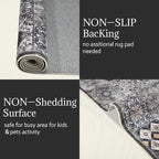 Washable 2'x3' Non Slip Rug Vintage Soft Low Pile Lightweight Small Area Rugs for High-Traffic Areas (Entryway, Kitchen, Hallway), Farmhouse Decor