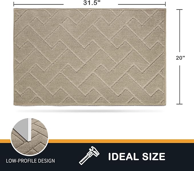 PURRUGS Dirt Trapping Door Mat 20" x 31.5", Non-Slip Machine Washable Entry Rug, Shoe Scraper, Dog Doormat, Super Absorbent Welcome Mat for Front & Back Door, Muddy Wet Shoes & Paws, Taupe