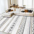 BESTSWEETIE 9x12 Area Rugs for Living Room Washable Moroccan Farmhouse Neutral Geometric Low Pile Non-Slip Soft Print Pattern Rug for Bedroom Kitchen Dining Room Entryway Black/Brown