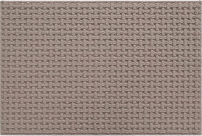 DEXI Front Entryway Door Mat Non Slip 24x36, Washable Entry Way Mats Inside Entrance Low Profile, Welcome Doormat Dirt Trapper for House Floor Home Porter Hall Backdoor Area, Light Taupe