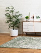 Unique Loom Isabella Collection Area Rug - Adjani (5' 1" x 8' Rectangle, Green/ Ivory)