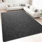 HQAYW 5x7 Area Rugs for Living Room Bedroom, Modern Thickened Memory Foam Soft Rug, Indoor Low Pile Minimalist Washable Non Slip Carpets for Kids Girls Boys Nursery Dorm Home Decor, Dark Grey