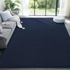 Large Modern Area Rugs for Living Room Bedroom, 5x8 Feet Navy Blue Ultra Soft Solid Thickened Memory Foam Indoor Minimalist Carpets, Non-Slip Comfy Rugs for Boys Girls Nursery Kids Room Home Décor