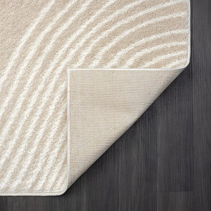 Abani Nuevo Collection Area Rug - Transitional Beige/Cream Design -7'9" x 10'2" - Easy to Clean - Durable for Kids & Pets - Non-Shedding - Medium Pile - Soft Feel - for Living Room, Bedroom & Office