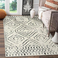 Wonnitar Moroccan 3x5 Area Rug, Washable White Non-Slip Entry Rug, Farmhouse Rustic Small Living Room Rug Tribal Non-Shedding Throw Mat Indoor Floor Carpet for Kitchen Bedroom Mud Room (Beige,3'x5')