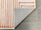 GLN Rugs Contemporary Collection - Machine Washable Area Rug, Contemporary Washable, Non Slip, Low Pile Chenille Rug, Living Room, Bedroom, Kitchen Rug (2' x 3' Orange Beige)