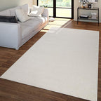 Paco Home Solid Area Rug in Cream Modern Plain Design, Size: 4' x 5'7"
