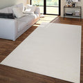 Paco Home Solid Area Rug in Cream Modern Plain Design, Size: 4'7" x 6'7"
