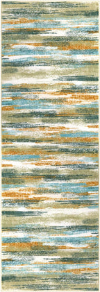 Modern Abstract Hallway Runner Rug, Green Mustard Multi Washable Kitchen Runner Non-Slip Soft 2x8 Runner Rug Thin Print Faux Wool Carpet for Entryway Bedroom Laundry Room Indoor Home Decor