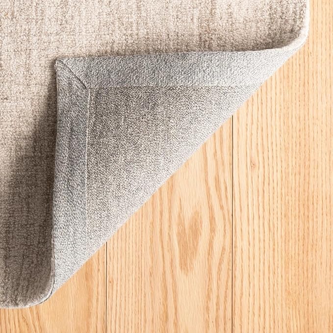 Dash and Albert Crosshatch Wool Area Rug - 5' x 8' Ivory Solid Hand Micro Hooked Accent Rug - Durable, High Traffic Areas Bedroom, Hallway, Stairs - Premium Luxury Hotel Quality Soft Breathable