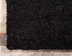 Unique Loom Solid Shag Collection Area Rug (6' 1" x 9' Rectangle, Jet Black)