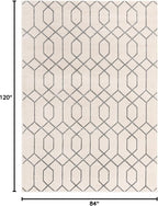 Marilyn Monroe Glam Collection Area Rug - Trellis (7'x 10' Rectangle, White Silver/ Silver)