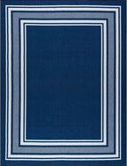 Beverly Rug Non Slip Area Rugs 5x7 Modern Bordered Non Skid Rubber Backing Soft Area Rug for Living Dining Room Easy to Clean Non Shedding Kitchen Bedroom Indoor Carpet 5 x 7 Navy
