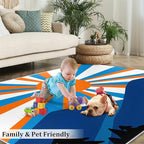 Boho Sun Area Rugs 5x7ft, Abstraction Deco Rugs for Living Room, Minimalist Sunburst Floor Rug Sturdy and Non-Shedding for Bedroom Hardwood Floors Teen Room