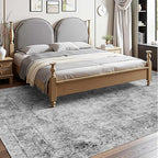 VEVOR 9 x 12 ft Area Rug Large Washable Boho Rug Non-Slip and Tear-Resistant Soft Carpet Pet & Child Friendly Bohemian Area Rugs Indoor Mat for Bedroom Living Room Kids Room Office Gray