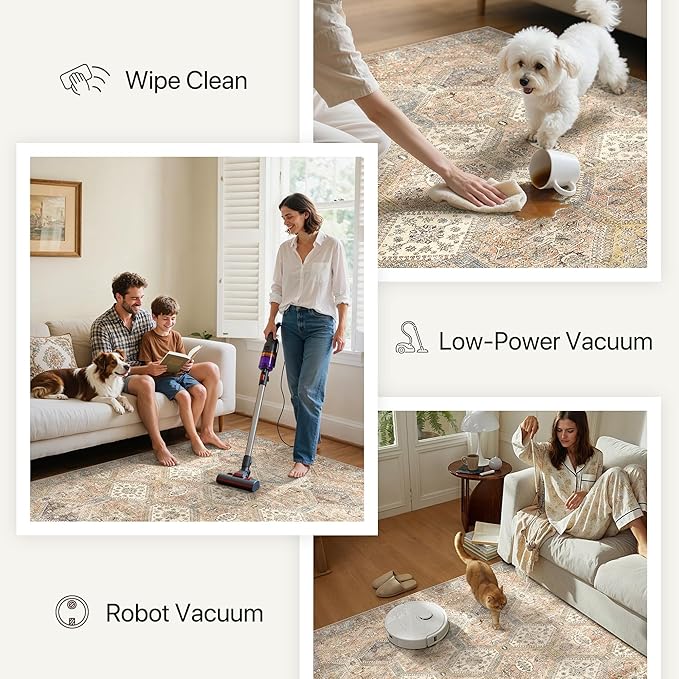 Bavni Clearance 2x3 Rugs for Entryway Indoor, Machine Washable Area Rug Non Slip, Vintage Distressed Throw Rugs, Ultra-Thin Small Entry Carpet, Low Pile Door Mat for Entrance, Bedroom, Bathroom, Wood