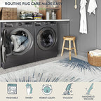 Lahome Modern Machine Washable 6 x 9 Area Rug, Non-Slip Ultra-Thin Big Rugs for Living Room Throw Soft Large Carpet for Bedroom, Abstract Print Indoor Carpet for Dining Room Office (Blue/Gray, 6'x9')
