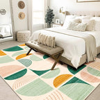 MUJOO Green Rug Boho Washable,6x9 Area Rugs for Living Room Bedroom Dining Room,Large Throw Floor Carpet Non Slip Soft Modern Abstract Sage Green