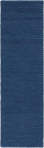 SAFAVIEH Natura Collection Runner Rug - 2'3" x 8', Navy & Blue, Handmade Wool Blend, Textured Design, Ideal for Hallway, Bedroom, Foyer (NAT620M)