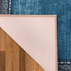 Antep Rugs Alfombras Bordered Modern 2x4 Non-Slip (Non-Skid) Low Pile Rubber Backing Kitchen Area Rug (Turquoise Blue, 2'3" x 4')