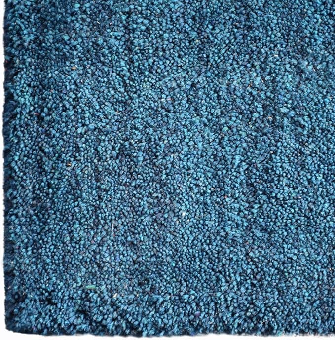 Hand Knotted Loom Wool ECO-Friendly Area Rugs - 8'x8', Round, Red Color, Solid Plain Design, High Pile Thick Handmade Anti Skid Area Rugs for Living Room, Bed Room (L00111)