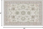 Phantoscope Washable Area Rug 8'x10' Non-Slip, Vintage Neutral Rugs for Living Room, Bedroom, Dining Room, Distressed Boho Floral Medallion Pattern, Low-Pile Foldable Floor Carpet, Cream Beige/Neutral