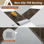 COSY HOMEER Plaid Door Mat 20" x 32",Dirt Trapper Entryway Rugs,Non-Slip Washable Farmhouse Doormat,Low Profile Welcome Mats for Paws Brown