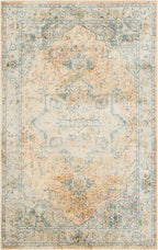 Nourison Home Astra Machine Washable Beige Blue 3'3" x 5' Area Rug - Easy Clean, Non Shedding, Bed Room, Living Room, Dining Room, Kitchen (3' x 5')