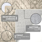 KILOCOCO Hallway Runner Rug 3'x8' Runners for Hallways Washable Runner Rug Non Slip Rubber Backed Low-Pile Runners for Bedroom Kitchen Living Room Laundry Room Boho Rugs, Beige/Gray/Green