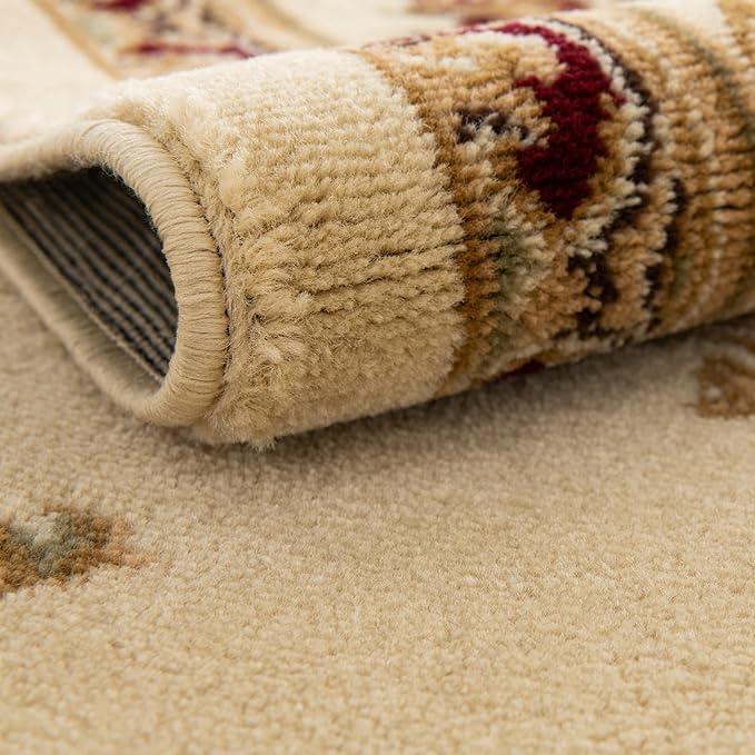Rugs.com Chateau Collection Rug – 3' x 16' 5 Runner Cream Medium Rug Perfect for Hallways, Entryways