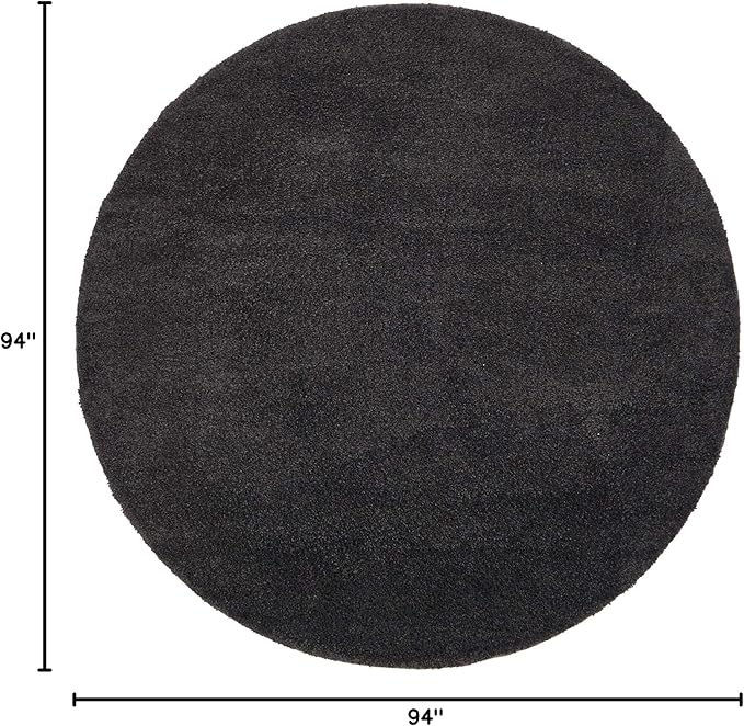 Unique Loom Solo Collection Area Rug - Calabasas (7' 10" Round, Charcoal/ Black)