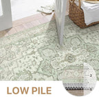 GENIMO 2x7 Runner Rugs for Hallway, Machine Washable Non Slip Vintage Rugs, Low Pile Lightweight Soft Print Rug for Enrtyway, Corridor, Home Office, Kitchen, Oat Light