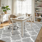 Lahome Moroccan Washable Area Rug - 4x6 Non-Slip Rugs Soft Throw Bedroom Rugs Accent Distressed Faux Wool Floor Carpet for Living Room Entry Office Kitchen Dining Room Decor (4’ X 6’, Gray)