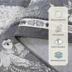 Lahome Boho Animal 6x9 Washable Living Room Area Rugs, Grey Soft Rugs for Bedroom, Botanical Large Boho Non Slip Dining Room Carpet for Under Table Office Kids Playroom (6x9ft,Grey)