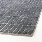 Hand-Tufted 100% Wool Area Rug – Unique Modern Geometric Grid Pattern, Soft Plush Textured Carpet for Living Room, Bedroom, Dining Room & Entryway (Smoke, 8' x 8' sq)
