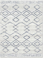 jinchan 3x5 Area Rugs for Entryway - Machine Washable Modern Rug Kitchen Soft Faux Wool Stain Resistant Non-Slip Ultra-Thin Low-Pile Geometric Carpet for Entrance Bedroom Living Room (3x5ft,Blue)