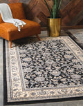 Unique Loom Sialk Hill Collection Area Rug - Washington (9' x 12' Rectangle Black/Gray)