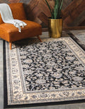 Unique Loom Sialk Hill Collection Area Rug - Washington (6' 1" x 9' Rectangle Black/Gray)