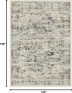 RUGGABLE Washable Vintage Area Rug – Sarrah Sage 10x14, Stain-Resistant, Non-Slip – Large Machine Washable Rugs for Living Room, Bedroom, Hallway, Entryway & Office–with Standard Pad