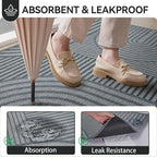 Front Door Mat 24''x35'', Absorbent Muddy Dirt Resist Washable Non Slip Low-Profile Indoor Doormat, Easy Clean Welcome Entryway Door Mats, Grey