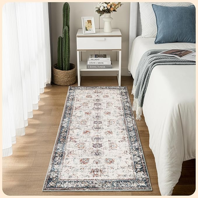 Istana Hallway Runner Rug 2.5x8 – Multi Colors Entryway Rug -Silk's Soft Touch Runners for Hallways - Stylish Kitchen Runner Rug Non Slip