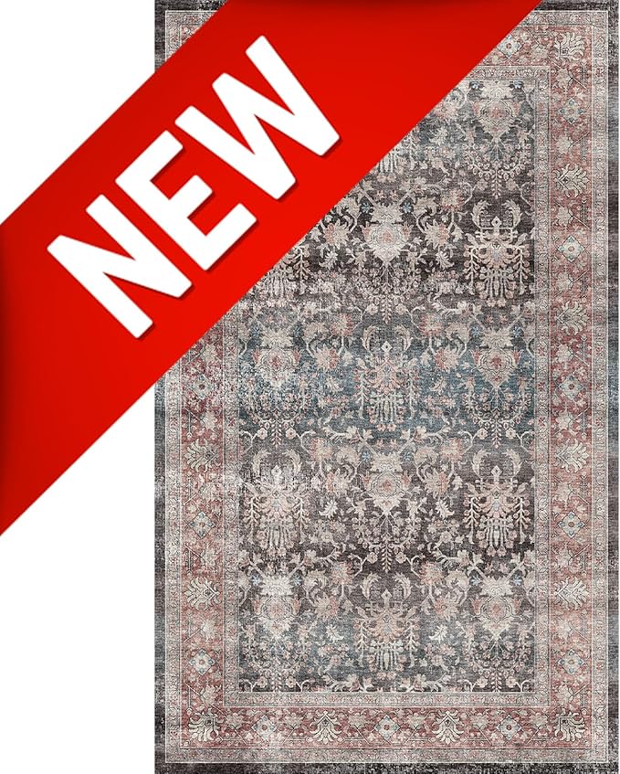 Dripex Washable Runner Rug 2x6 Non-Skid Kitchen Runner Vintage Kitchen Rug for Hallway Soft Low-Pile Carpet, Stain Resistant Kitchen Mat for Laundry Living Room Bathroom