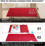 Large Front Door Mat Outside Entrance, Outdoor Indoor Door Mats for Entryway, Entrance, Entry, Patio, Waterproof Non Slip Doormat, Low-Profile, 31.5" × 47“, Red