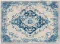 Blue Bohemian Rectangular Area Rugs for Living Room Bedroom 2.8 x 5 ft Vintage Farmhouse Floral Pattern Non-Shedding Soft Low Pile Rug Non Slip Washable Rug for Nursery Entryway Playroom