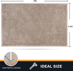 PURRUGS Easy Care Area Rug 4.5ft x 7ft, Non-Slip Washable Entryway Rug, Dog Door Mat, Stain Resistant Accent Rug for Hallway, Living Room, Bedroom and Mudroom, Taupe