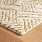 Dash & Albert Layers Ochre Hand Hooked Wool Rug, 9.5 X 13.5 Feet, Yellow/Orange Geometric Pattern - Premium Luxury Hotel Quality Soft Breathable Hypoallergenic Machine Washable Easy Care All Season